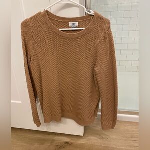 Old Navy Tan Crew Neck Sweater with Textured Knit